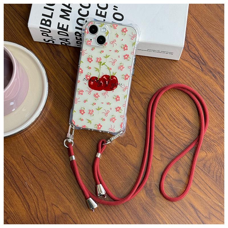 

Apple 17AIR Four-Corner Lanyard Drop-Proof Transparent Phone Case for iPhone 16/12 Pro 15 Pro Max