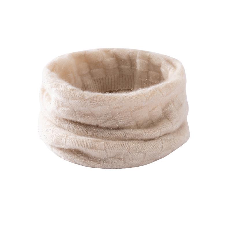 100% Pure Cashmere Plaid Neck Warmer - Thick, Warm, Knitted Scarf