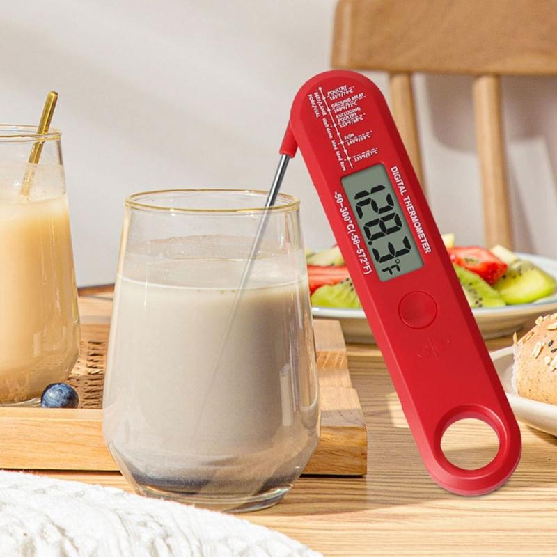 Wasserdichtes Digitales Sofortlese-Fleischthermometer mit Klappsonde zum Kochen von Lebensmitteln, Süßigkeiten, BBQ-Grills und mehr
