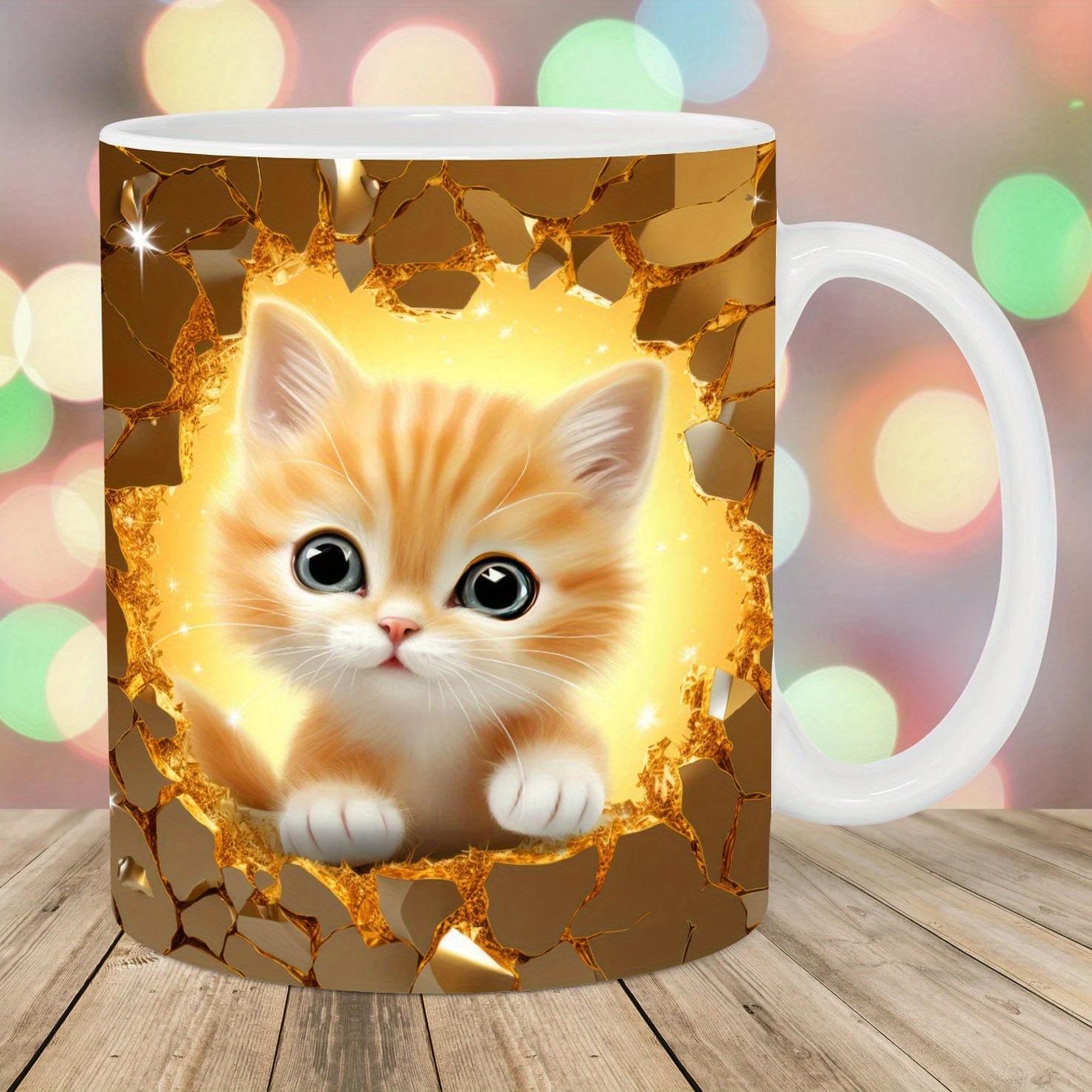 1 STUKS 11 oz 3D Schattige Kat Gat Muur Kop Koffiemok Schattig Moederdag Feestcadeau voor Vrienden en Familie Verjaardag 350ML 350