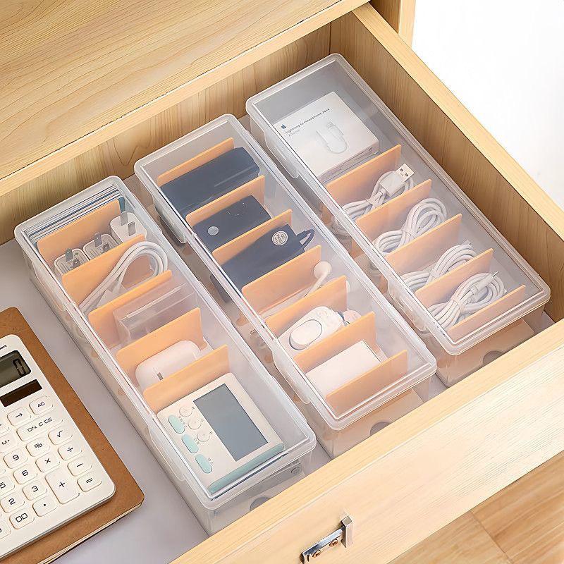 1Pc Clear Plastic Compartmentalized Organizer Box Holds 550+ Game Cards Storage Box With Adjustable Divider For Cards