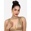 ZAVERI PEARLS Green Pink Stones Austrian Diamonds Embellished Choker Necklace