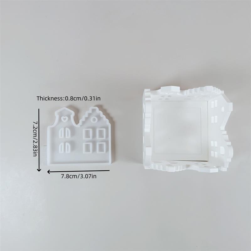 Resin Casting Molds Hollow House Candle Holder Kit Silicone Mold DIY Gypsum Cement Pouring Mold Craft Gift Home Deco