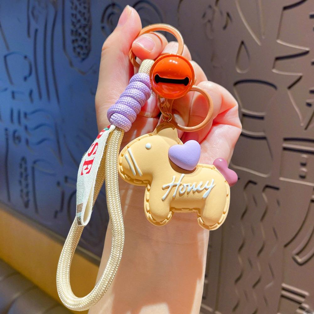 Candy Color Pony Resin Keychain Cute Design Horse Pendants Zodiac Pony Doll  Keychain Accessory