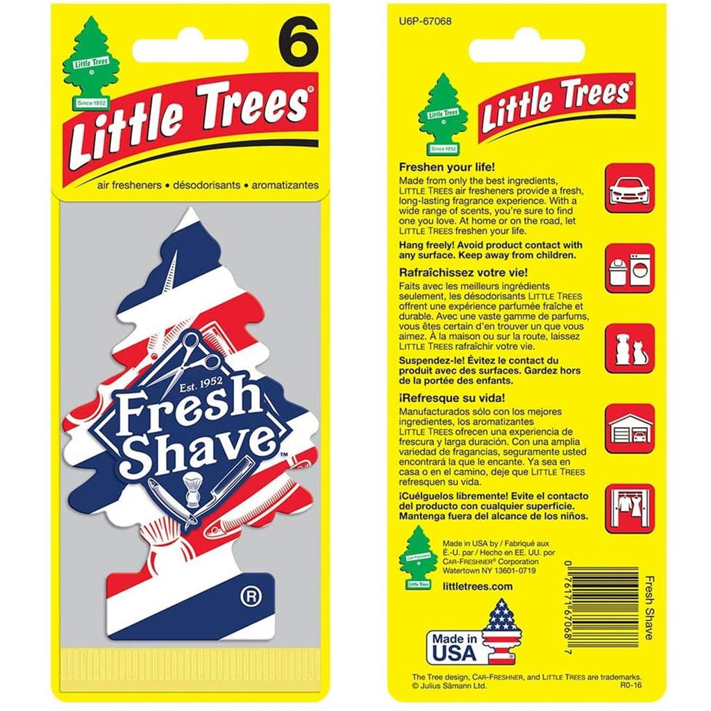 Little Trees Air Fresheners 6pac Fresh Shave , Value Set of 6, Air