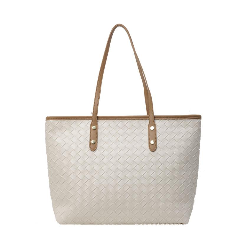 Niche design woven shoulder bag fashionable texture tote bag women's 2025 new large-capacity work commuter bag
