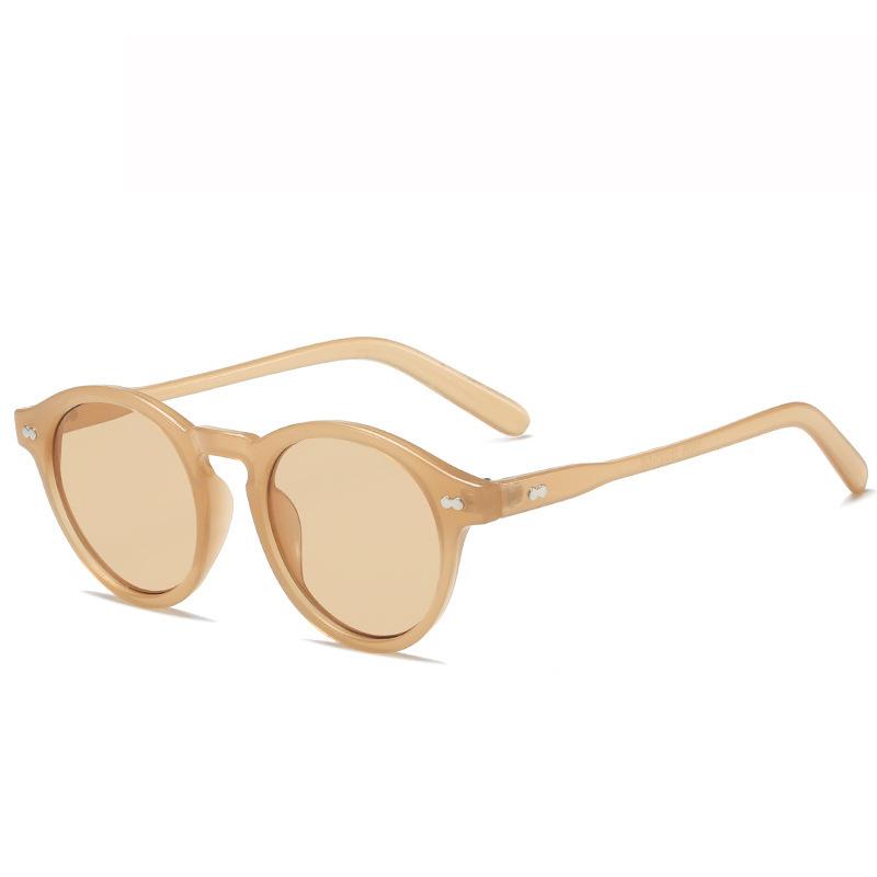 New fashionable retro rice nail round frame sunglasses, personalized street shot men's and women's sunglasses trendy sunglasses