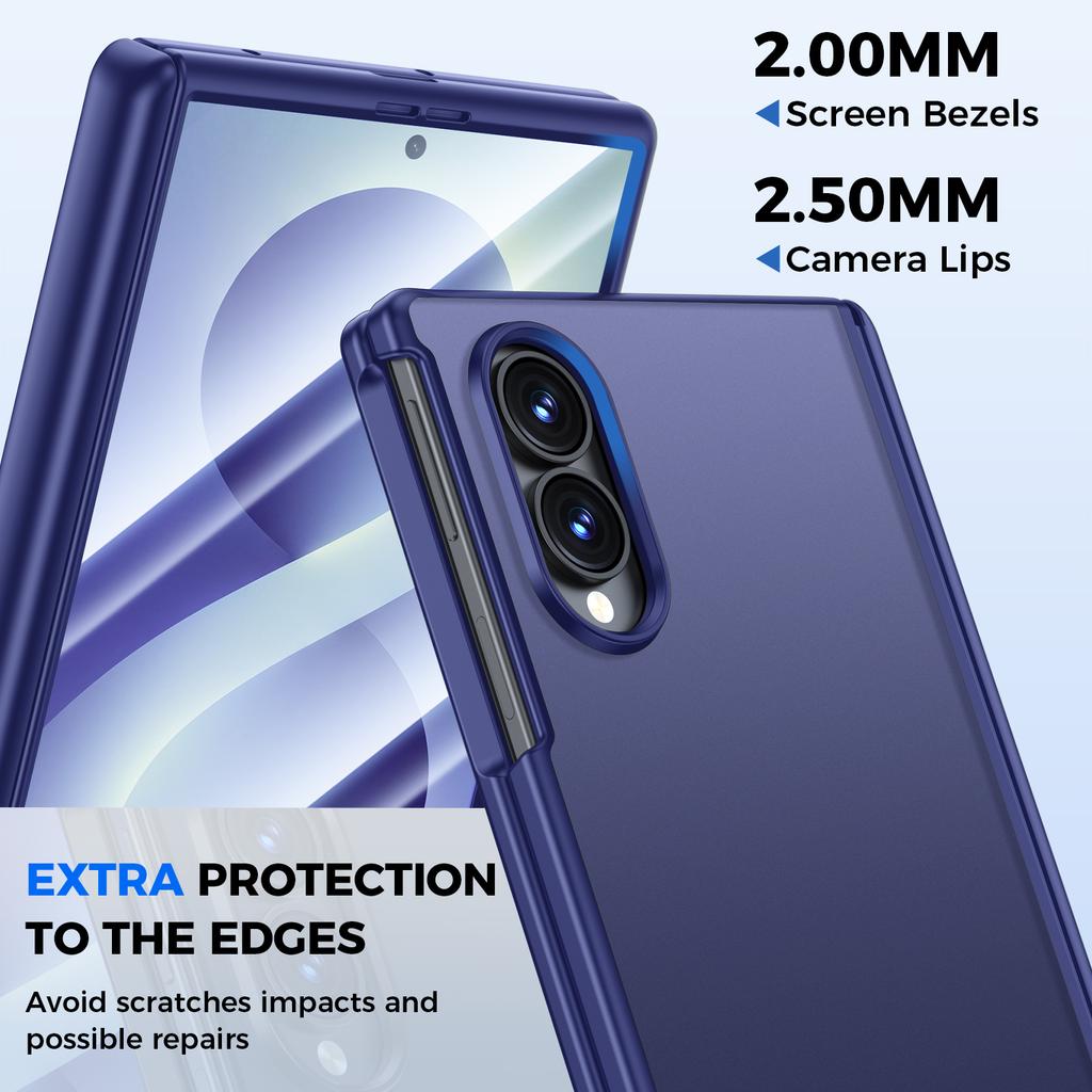 Schutzhülle für das Telefon mit Unterstützung für kabelloses Laden und Scharnierschutz für Samsung Galaxy Z Fold 8 - Blau