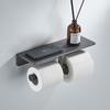 304 Stainless Steel Bathroom Paper Towel Holder Black/Grey Toilet Tissue Holder Wall Mounted Phone Holder Roll Paper Holder