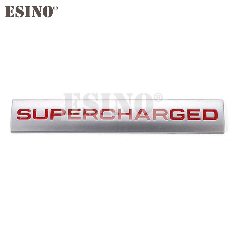 Car Styling Supercharged Logo 3D Metal Chrome Zinc Alloy Emblem Badge Decal Auto Accessory for Land Rover Ranger Rover XS4