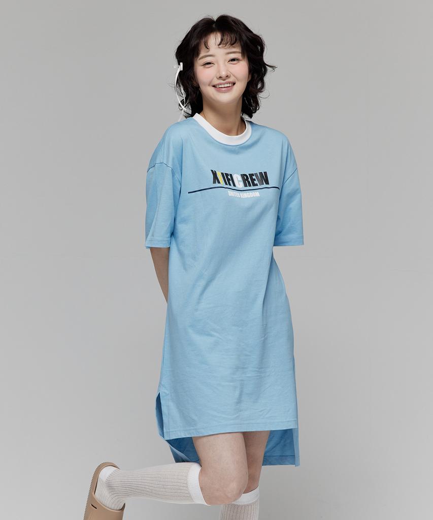 Pipilapin Asymmetrical Hem Mini T-Shirt Dress/Fs8Wop02F Pink