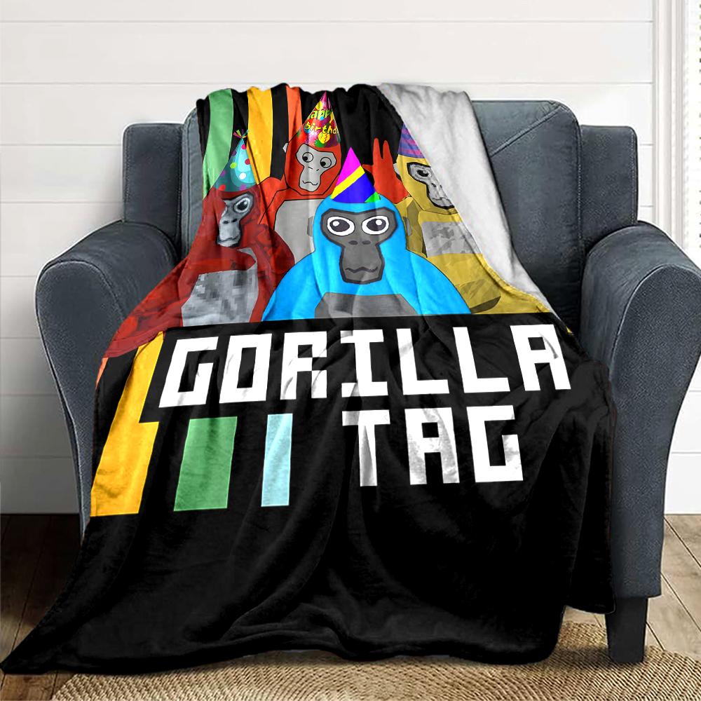 1Pc Gorilla Party Celebration Blanket For Couch Bed Plush Cozy Fuzzy Blanket Super Soft Warm Blankets For Fall And Winter 091896
