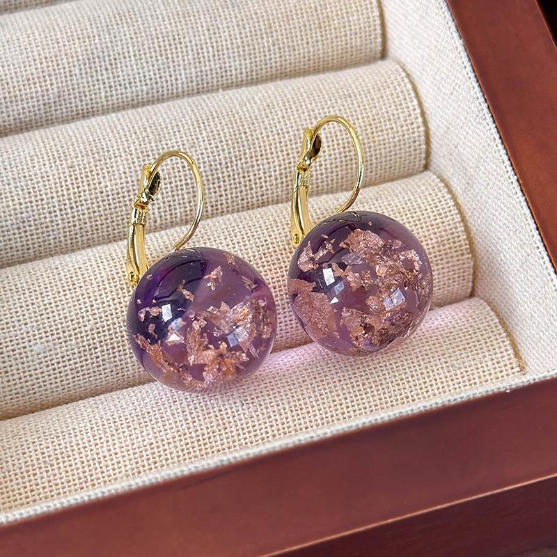 

New Vintage Leopard Print Round Ball Earrings for Women French Unique Multicolor Resin Ear Buckles Party Daily Unusual Jewelry