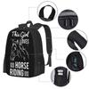 This Girl Loves Horse Riding Bag Backpack For Men Women Girls Teenage Horse Lover Horse Friends Equestrian Horse Drawing Horses