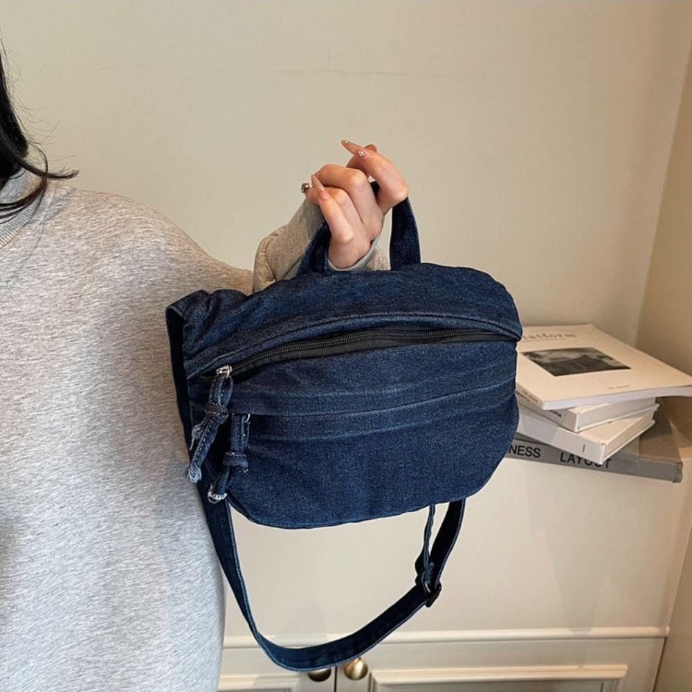 Handbag Retro Denim Bag Y2K Washed Jean Bag Portable Spicy Girl Shoulder Bag  Streetwear