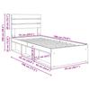 Bed Frame Smoked Oak 75 x 190 cm Solid Pine Wood