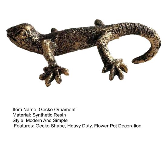 Climbing Gecko Figurine Simulated Lizard Statue Resin Animal Sculpture Outdoor Garden Flower Pot Hugger Hanger Ornament Decoration