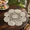 Round Lace Placemats Rose Placemat, Embroidered Coaster Place Mat, Retro European Style Table Decor Doily for Tea Cup Vase Dining Decoration