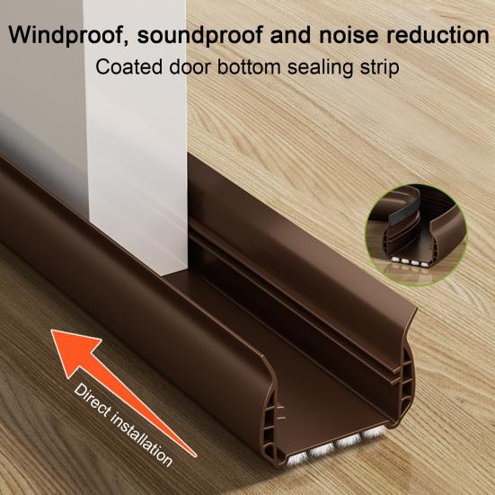 93CM Door Bottom Sealing Strip with Brush Under-Door Sweep Weather Stripping Light Noise Dust
