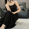 Suspender Nightgown Women's Spring and Autumn Ice Silk Thin Solid Color Large Size Long Dress Can Be Worn Outside Summer High-end Pajamas