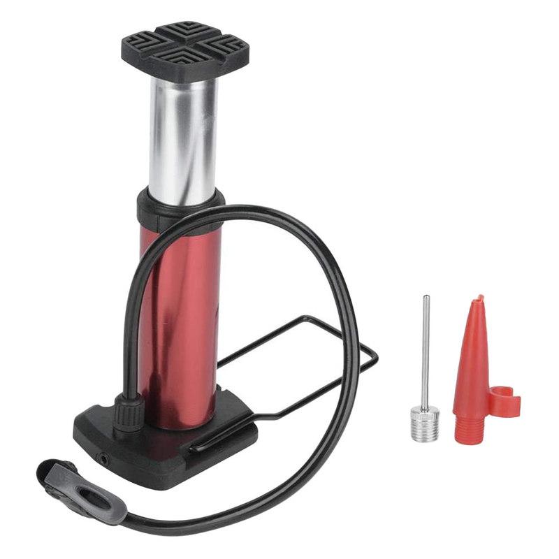 1Set Compact Bike Foot Pump Heavy Duty Metal Build Multi-Use for Tires Balls Motorcycles Portable Inflation Tool Red with