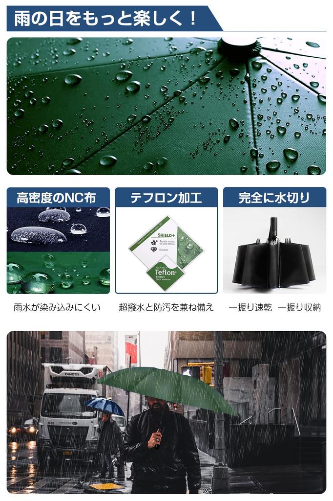 12 Large Folding Folding Automatic Super Water Reverse Heavy Rainy Season Typhoon Folding UV UV Sunny and Rainy Storage Cover Included [Sturdy Ribs,