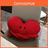 Ins Style Heart Shaped Plush Cushion With Pp Cotton Filling For Bedroom Decor