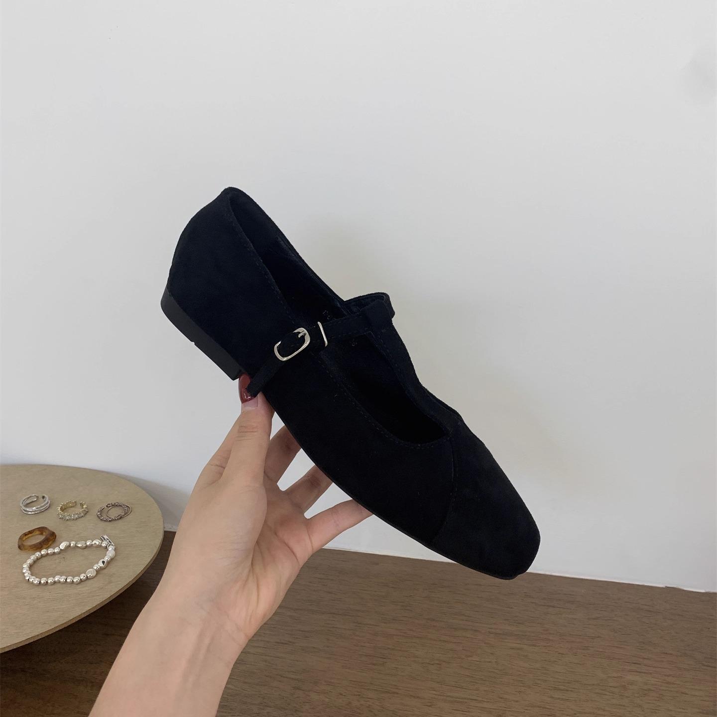 

THEDOUDOU round head light mouth leopard print single shoes women s autumn retro casual ballet fairy wind flat Mary Jane shoes 39