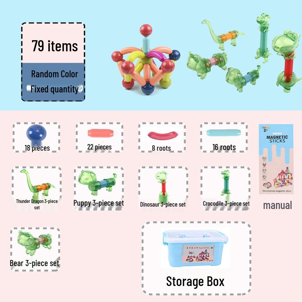 Large Magnetic Building Blocks for Children's Play and Relaxation