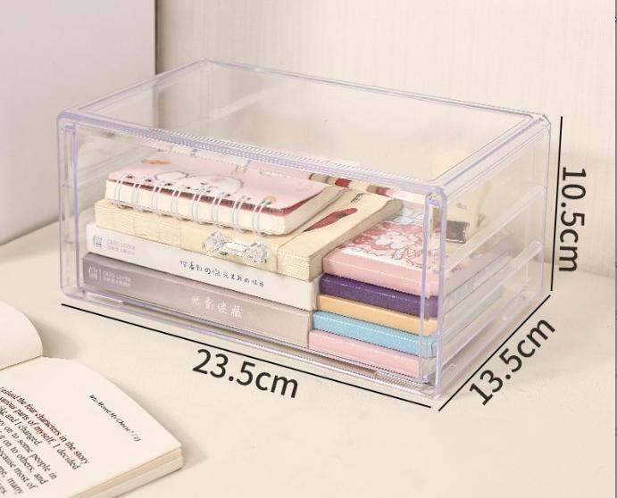 

1/2/3-ярусный прозрачный акриловый органайзер-ящик для офисного стола, держатель для ручек, большой органайзер для настольных аксессуаров для дома