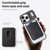 KEYSION Magnetic PU Card Holder Bag Phone Case for MagSafe for iPhone 17 Pro Max 17 Air Transparent TPU+PC Shockproof Back Cover