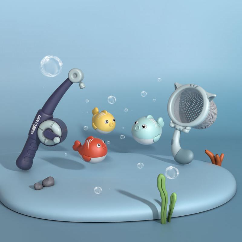 Детский магнитный набор для рыбалки и купания, мультяшная развивающая игрушка для ванны, плавающая удочка и водные игры для малышей