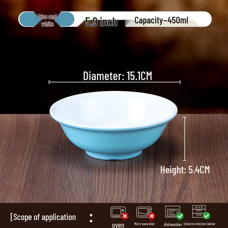 10-Piece Melamine Bowl Set: Ideal for Breakfast, Soup, Congee, Soy Milk, Wonton, Rice Noodle, and Hot & Spicy Soup.