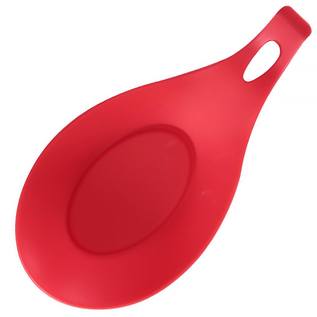 Силиконовая подставка для ложки, подкладка для половника, лопатки, термостойкий кухонный держатель для утвари красный