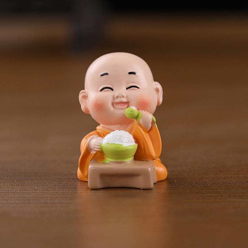7Pcs Creative Naughty Four Non Zen Little Monk Decorative Accessories Little Shami Car Desktop Tea Table Ornament