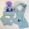 Princess Snowflake Knit Hat, Scarf, and Gloves Set for Girls – Winter Warmth with Cartoon Design