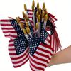 12 Pcs/pack Small American Flags Small US Flags/Mini American Flag On Stick 4x6 Inch US American Hand Held Stick Flags