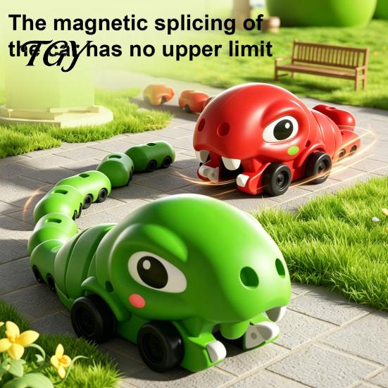 RC Snake Toy Magnetic Game Toy, Electric Remote Control Eating Itself Parent-Child Interactive Competitive Race Car for Boys Girls Wireless