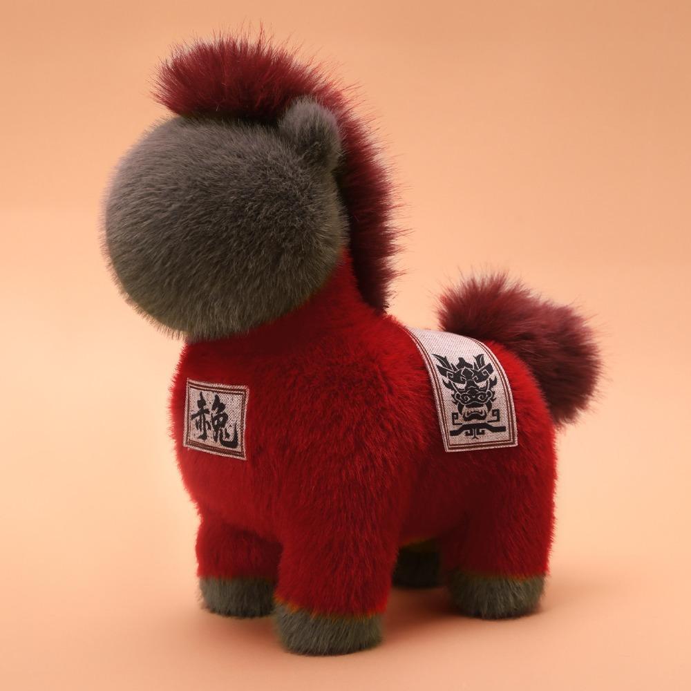 Soft Plush Horse Doll Fluffy Stuffed Animal Toys Good Luck Zodiac Pony Figurine  New Year Day