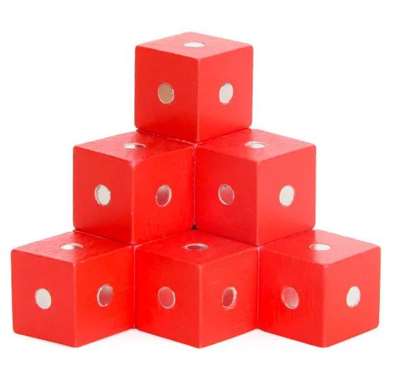 Montessori 2*2*2cm Kare Küp Gökkuşağı Bloklar Yapı Birleştirme Blokları Çocuklar için Eğitici Ahşap Oyuncaklar