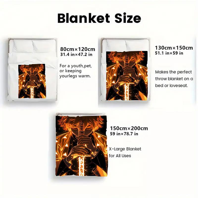 Demon Slayer: Kimetsu no Yaiba 2D Flat Pattern Flannel Blanket High quality All Seasons Warmth and Comfort Perfect for Christmas Gifts.MMT0918553