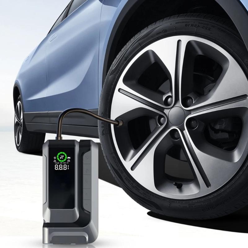 Compact Emergency Car Battery Booster And Air Compressor Tire Inflator With 35L/Min Inflation Rate For Roadside Assistance