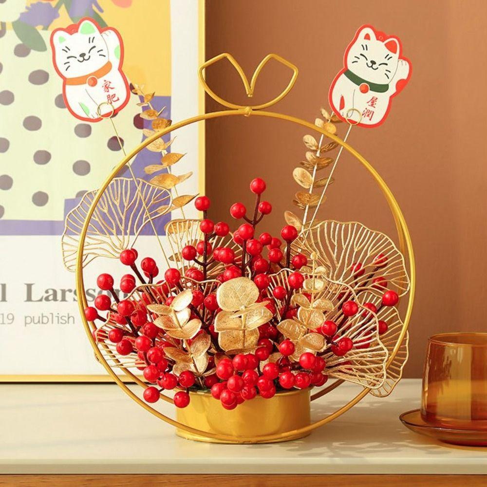 Good Luck Artificial Flowers Plants Pots Best Wishes New Year Pots Tabletop Pots  Living Room