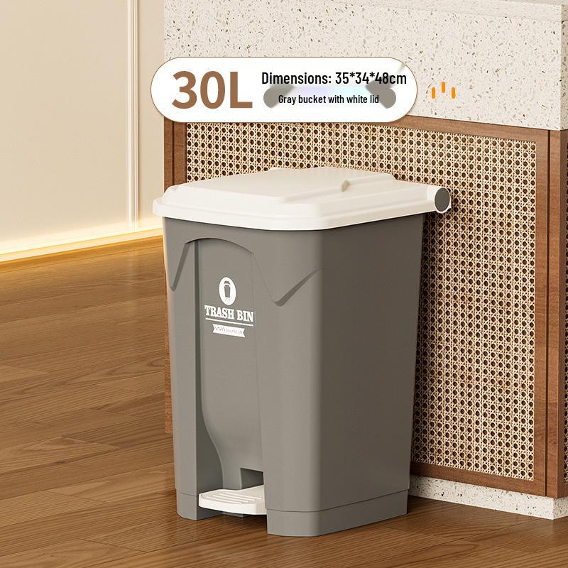 Large 30L Outdoor Kitchen Trash Can with Pedal and Lid