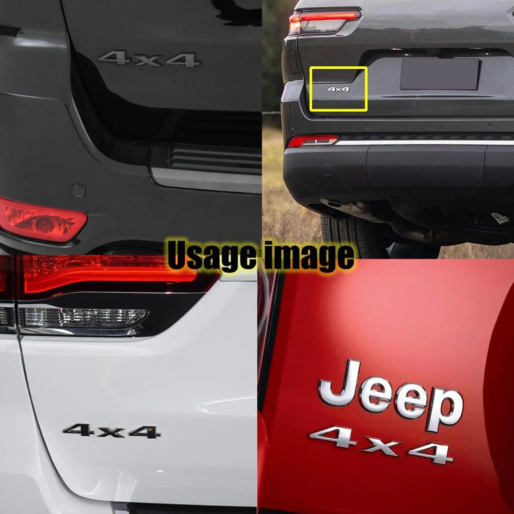 NOELAMOUR Samolepka s emblémem auta 4x4 Sada 2 3D 3D 3D 4wd Stylová nálepka (Černá)