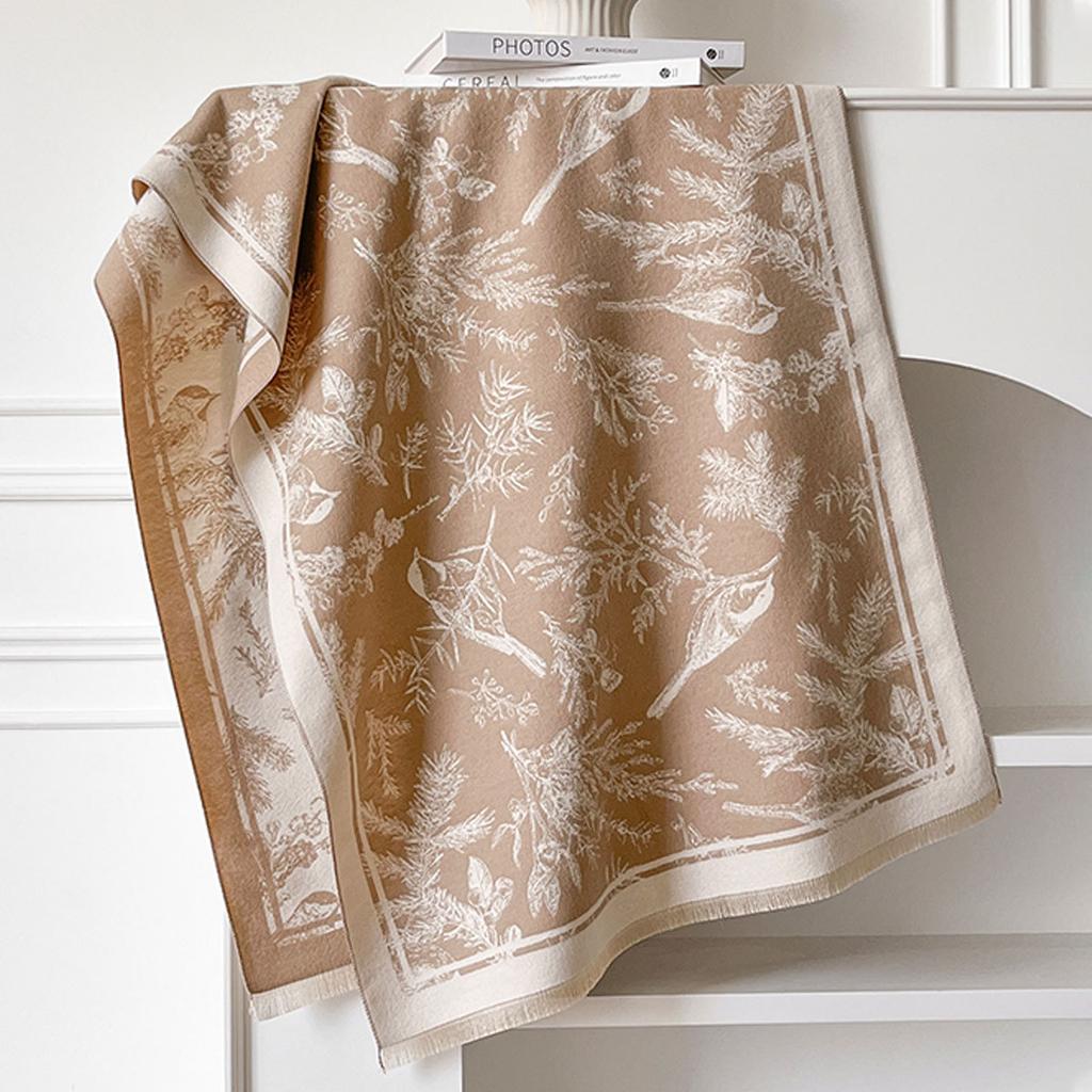 Schicker doppelseitiger Blumenschal für Damen - Kuschelig & warm, Perfekt für Winterausflüge Halswickel oder Schal für lässige & formelle Outfits