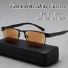 Unisex Metal Frame Reading Glasses Men Women High Definition Business Style Eyewear Retro Square Presbyopia Glasses Lenses