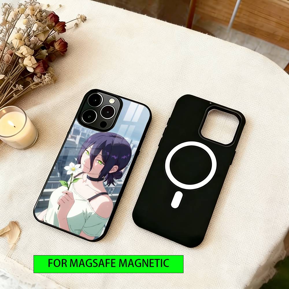 

Reze Chainsaw Man Phone Case For iPhone17,16,15,14,13,12,11 Plus,Pro Magnetic For Magsafe Wireless Charging iPhone14