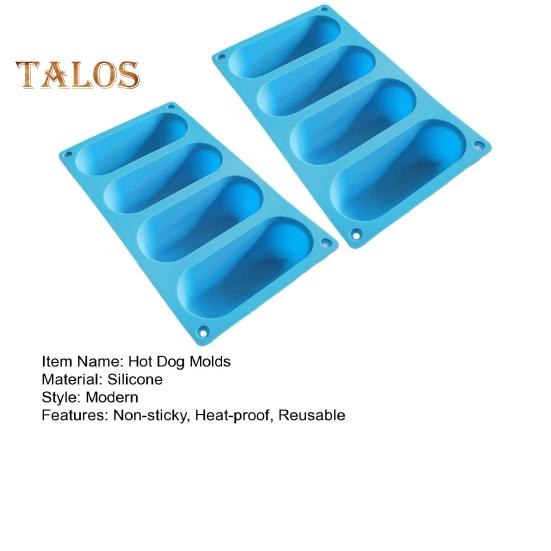 2Pcs Hot Dog Bun Pan Mold Silicone Hot Dog Bun Molds Non Sticky Heat Proof Baking Pan Bread Mold Kitchen Tools