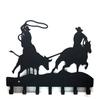 RSINC Robuster Cowboy-Rundup Schlüsselhalter / Kleiderhaken / Dekorativer Metallhaken / Handtuchhalter / Badezimmerhaken / (Schlüsselhalter mit 7 Haken) | D2 Schlüsselanhänger